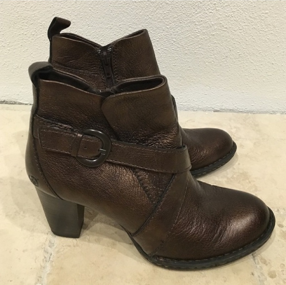 Born Copper Metal Booties
